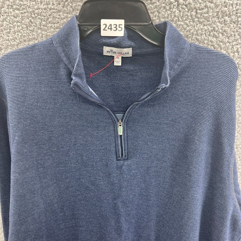 Peter Millar Pullover XL Blue Men's Ottoman Interlock 1/4 Zip Long Sleeve XL - Picture 12 of 12
